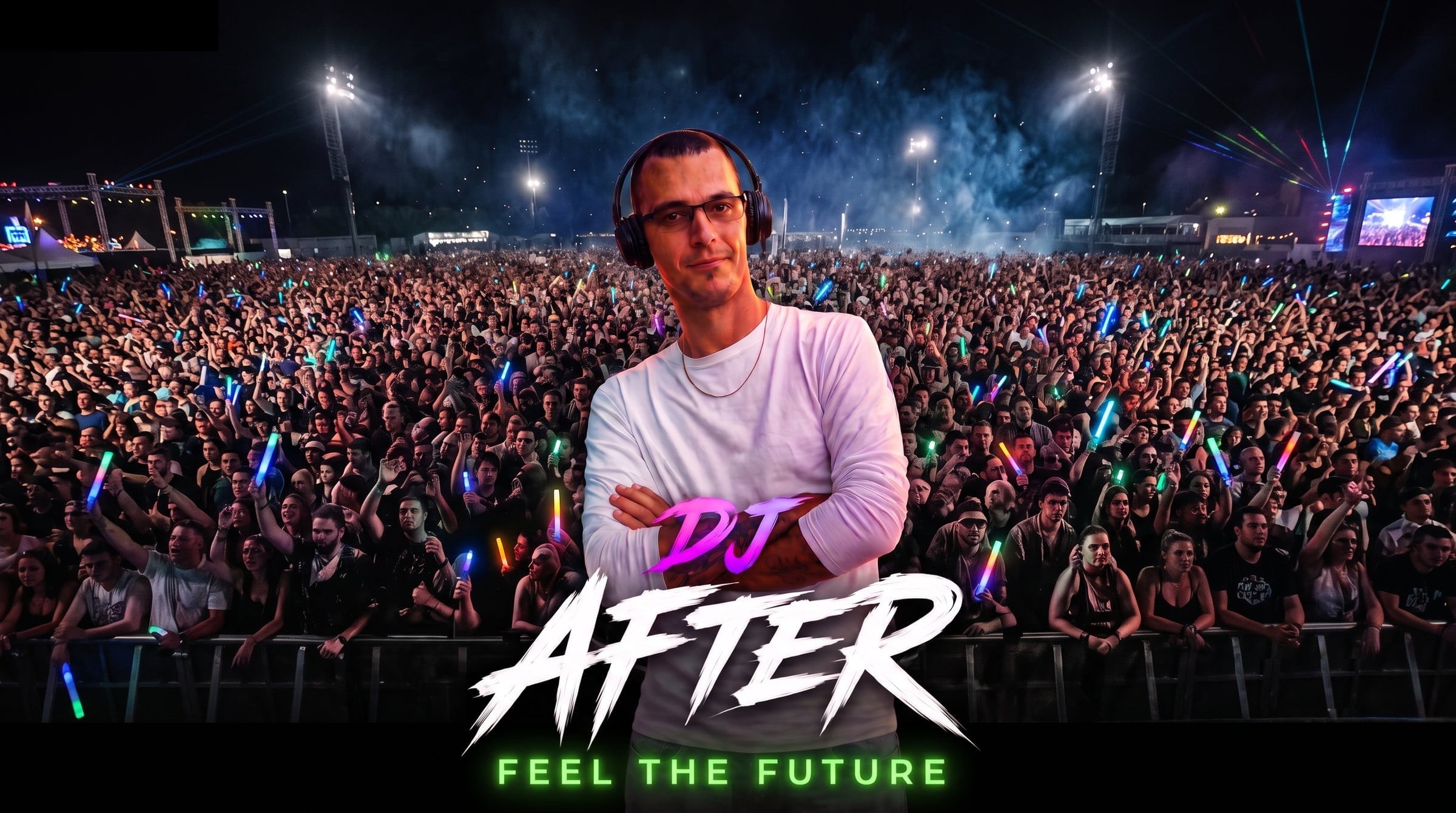 DJ After performing in front of a festival crowd with lasers — Feel the Future